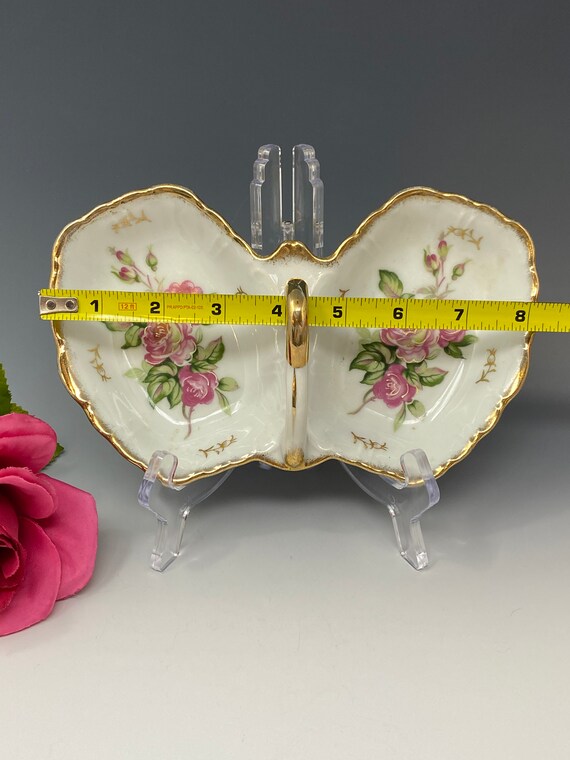 Vintage Arnart Hand Painted Roses Porcelain Butterfly… Gem