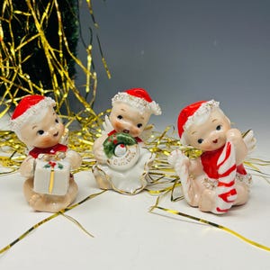 Vintage Cherub Angel Figurines, Set of 3
