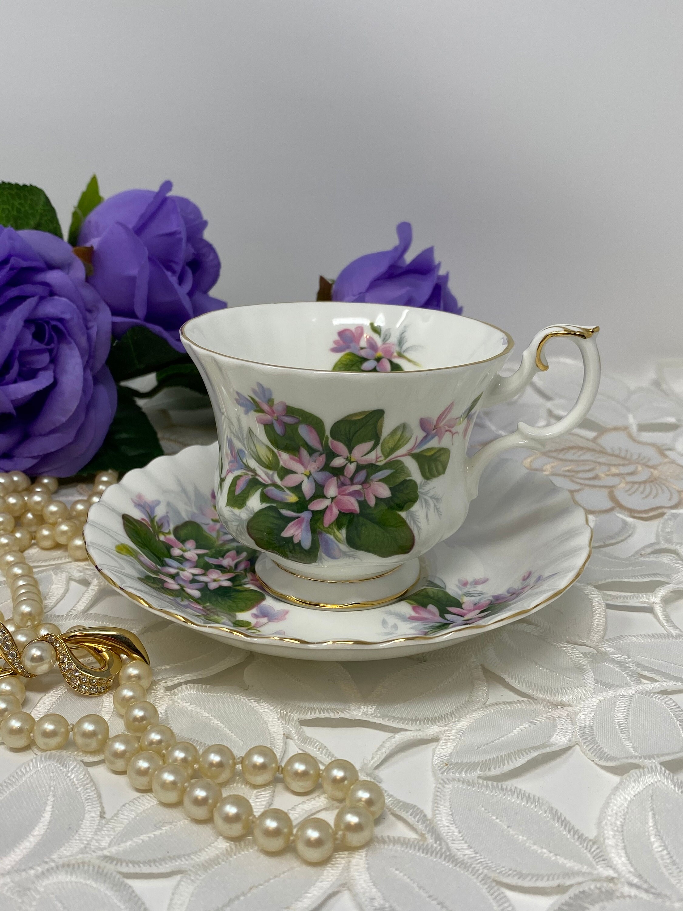 Royal Albert Cup and Saucer Purple Violet (DEB) Royal Albert Cup and Saucer Purple Violet (DEB)