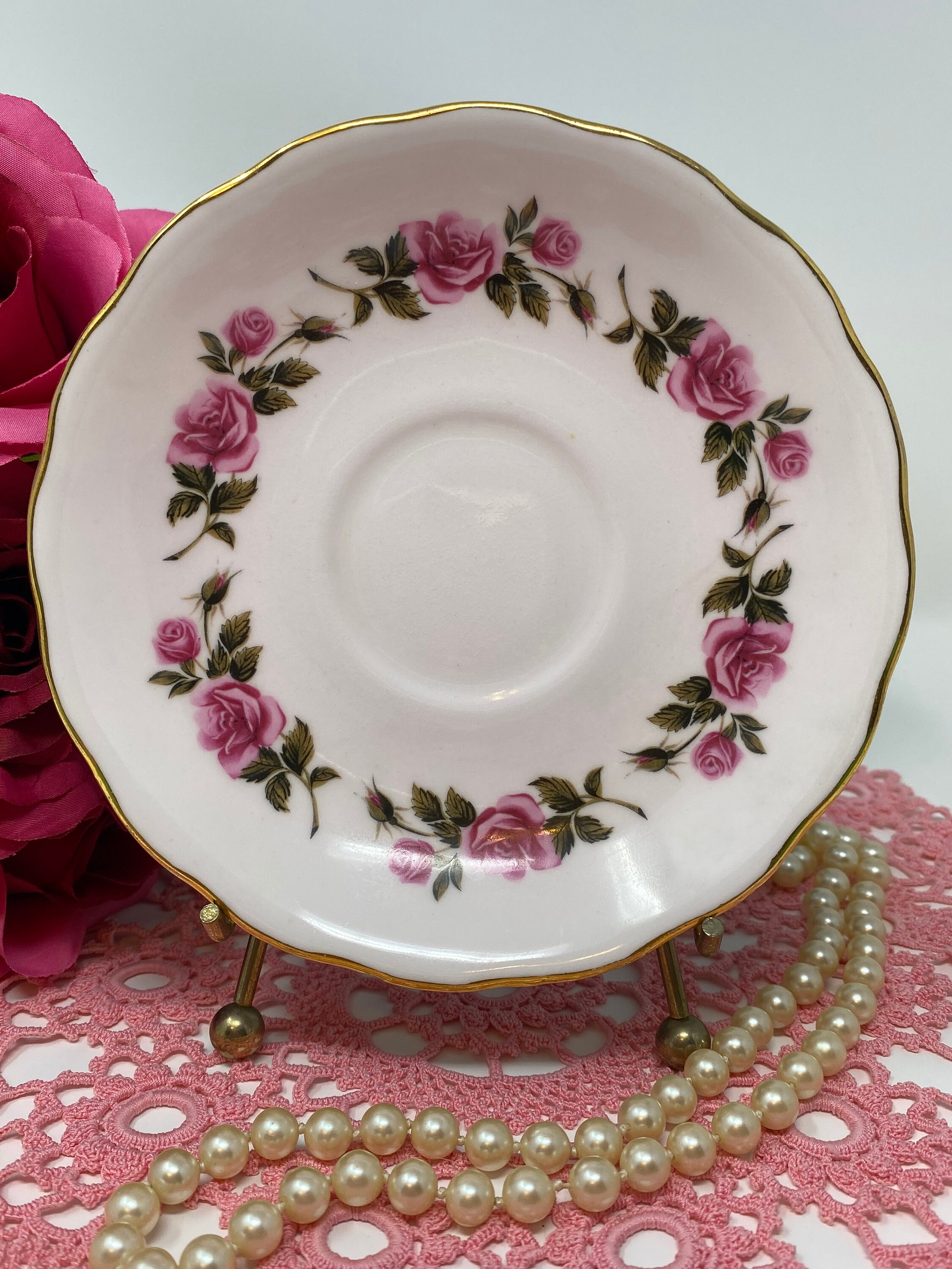 Colclough Ridgeway Potteries LTD Pink Roses on Pink | Etsy