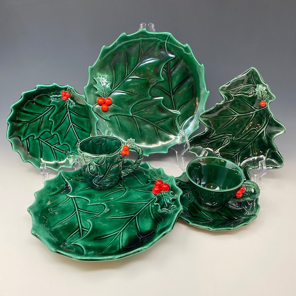 Lefton Holly Berry and Green Dining and Serving Pieces