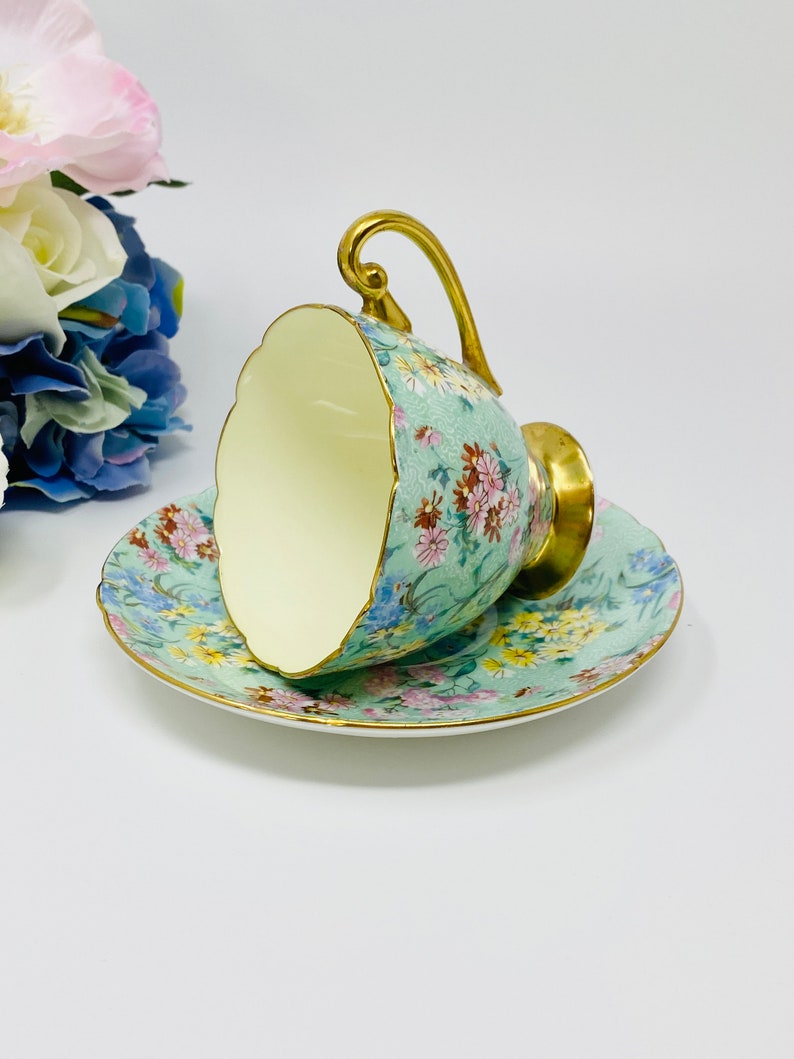 Shelley Chintz melody Pattern Tea Cup & Saucer Etsy