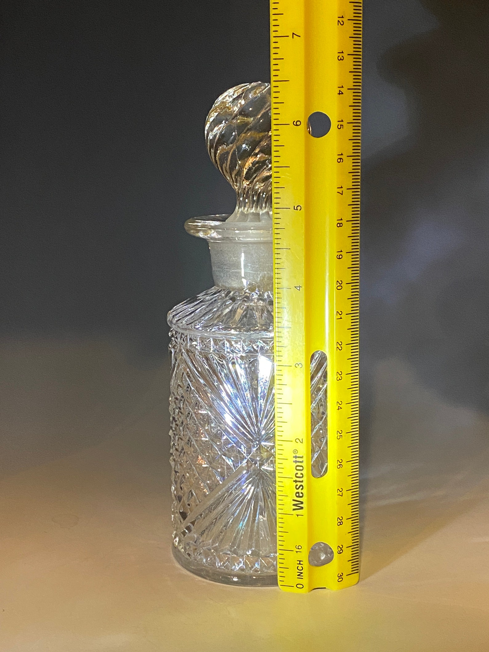 Diamond and Fan Pattern Cologne Bottle and Stopper - Etsy