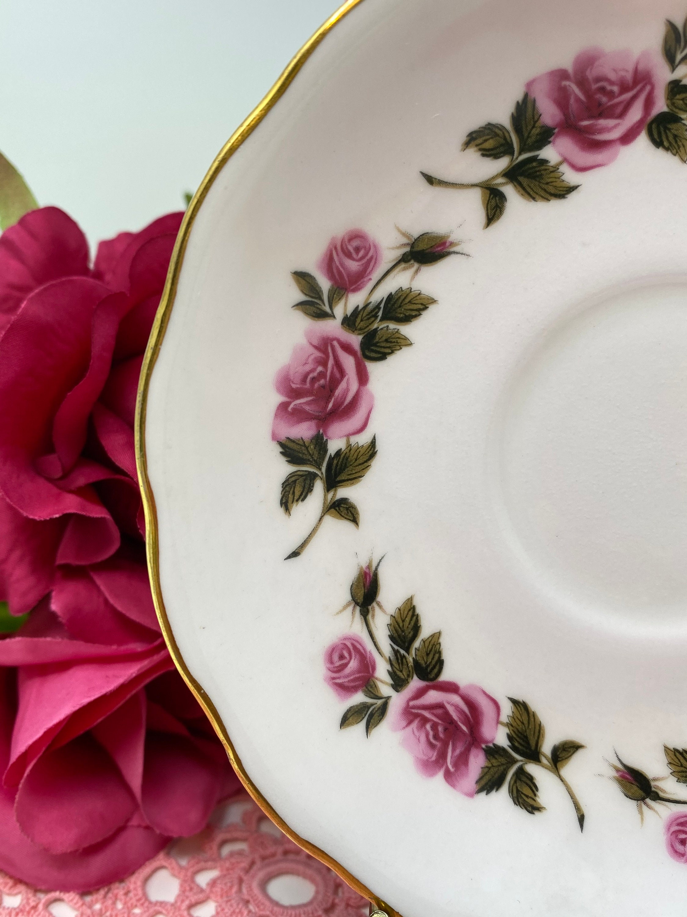 Colclough Ridgeway Potteries LTD Pink Roses on Pink | Etsy