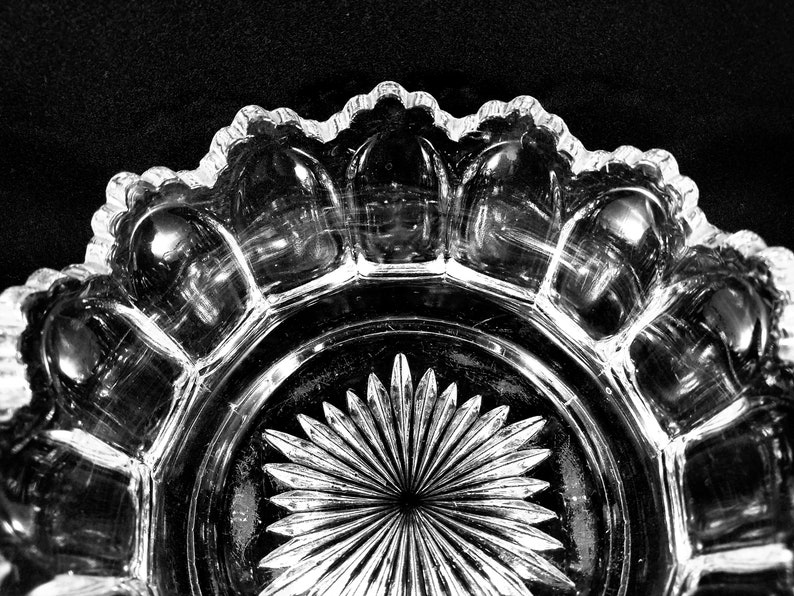 Heavy Pressed Glass Bowl in the Heisey Peerless Style