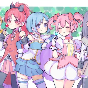 Impressão de Madoka e amigos