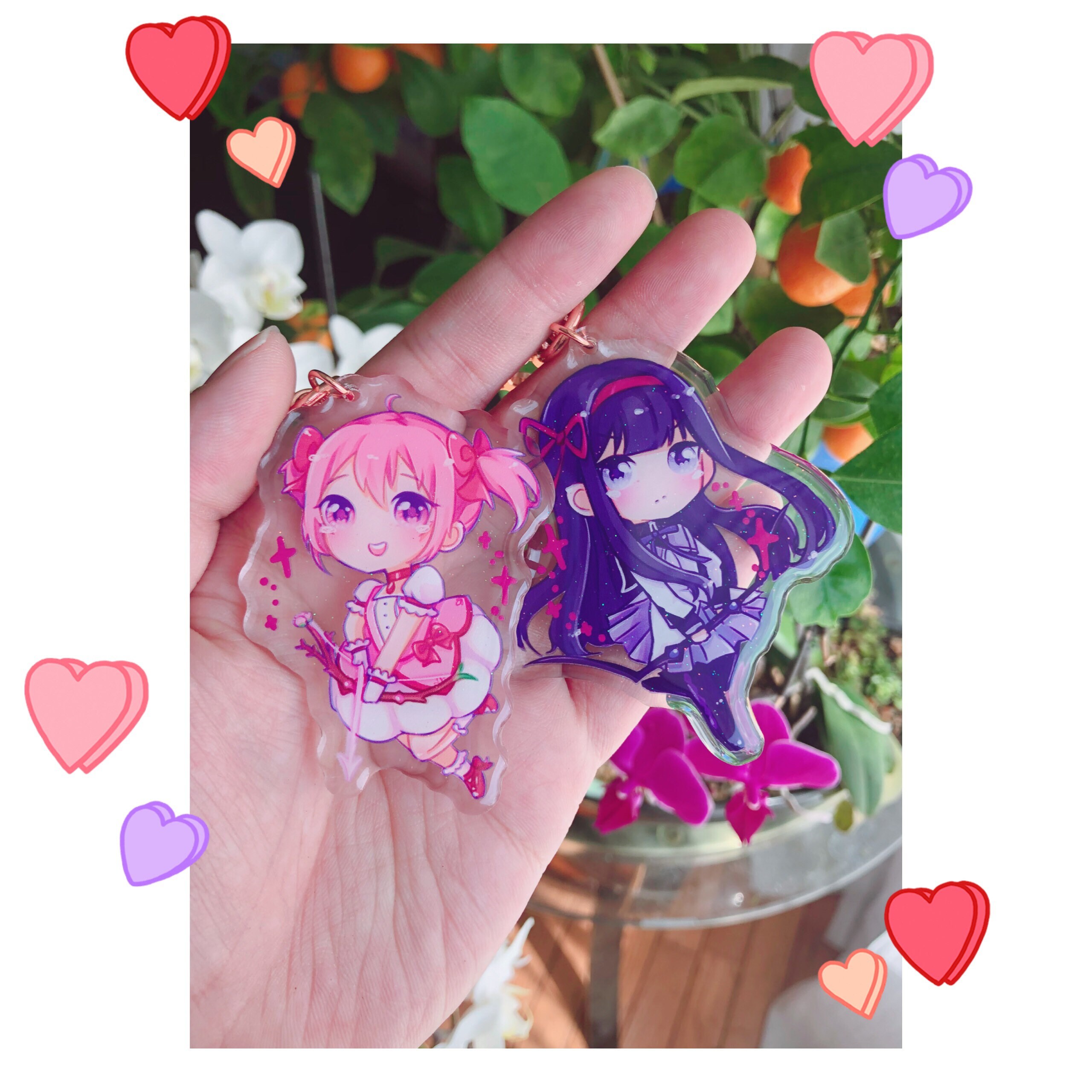 Puella Magi Madoka Magica Acrylic Charms - Madoka and Homura