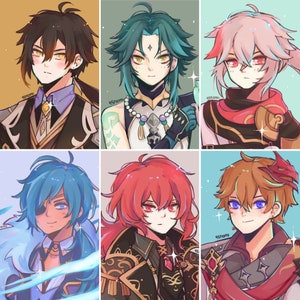 Genshin Boys Square Prints
