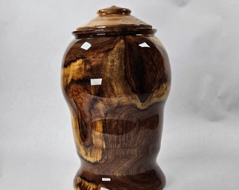 Handmade cremation urn, custom made urn for ashes, up to 80pounds walnut wood urn