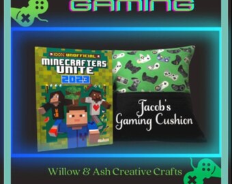 Personalised 'Gamer' Story/Book/Reading/Pocket Cushion with FREE Children's Book! - Unique Children's gift - Handmade-Free UK Postage!
