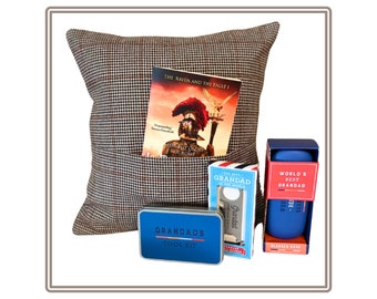 Rustic Elegance Book/Gift Cushion - Ideal Father’s Day/Birthday Gift for him - Men's Gift - Grandad Gift Set option - Handmade - Free UK P&P