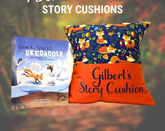 Personalised 'Foxy' Story/Book/Reading/Pocket Cushion with FREE Children's Book! - Unique Children's gift - Handmade - Free UK Postage!