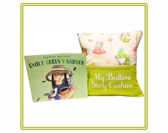 Spring Gnomes  Children’Story/Book/Reading/Pocket/Gift Cushion/Book Pillow - Handmade - Free Personalisation - Free Book - Free UK Delivery!