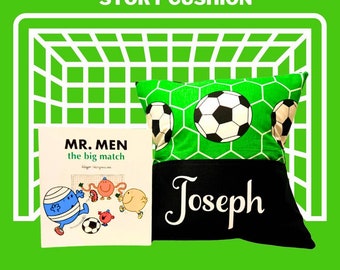 Personalised 'Football' Story/Book/Reading/Pocket Cushion with FREE Children's Book! - Unique Children's gift - Handmade - Free UK Postage!