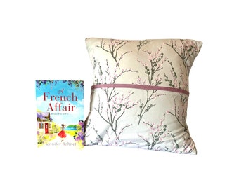 Mother's Day/Birthday/Gifts for Her - Handmade 'Lilac Blossom' Pocket Cushion/Reading Cushion/Book Cushion  - Unique Gift -Free UK Postage!