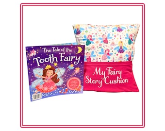 Personalised 'Fairy Wings’ Story/Book/Reading/Pocket Cushion with FREE Children's Book! - Unique Children's gift - Free UK Postage!