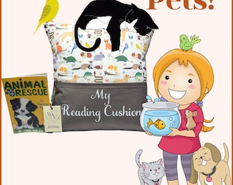 Personalised 'Pets’ Story/Book/Reading/Pocket Cushion with FREE Children's Book! - Unique Children's gift - Free UK Postage!