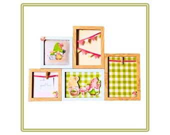 Decorative Children’s Photo Frame - Spring Gnomes Collection - Multi-aperture Photograph Frame - Free UK Postage