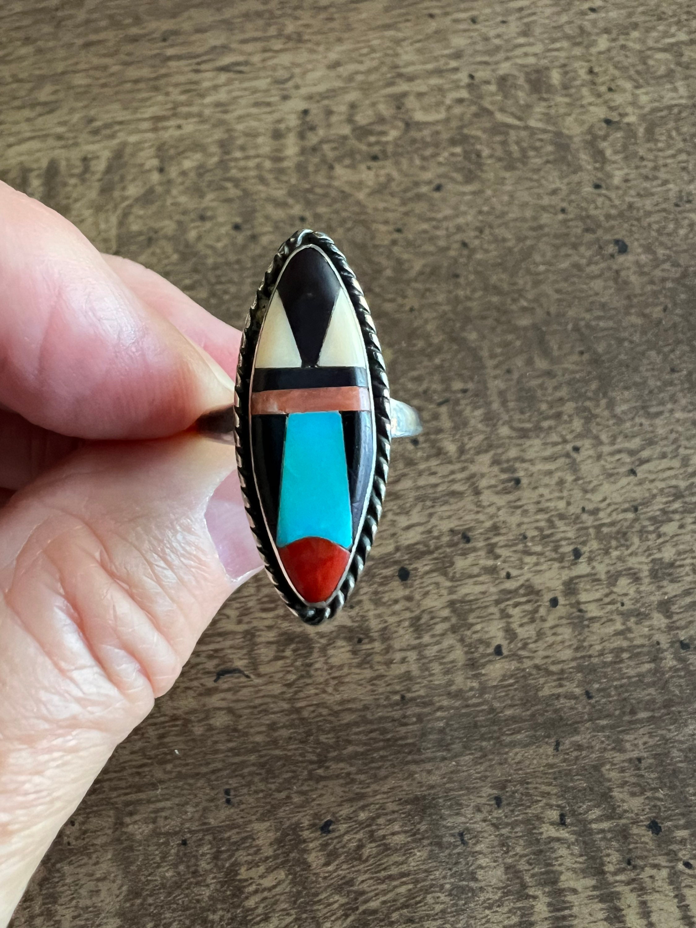 Zuni Precious Stone Inlay Rings