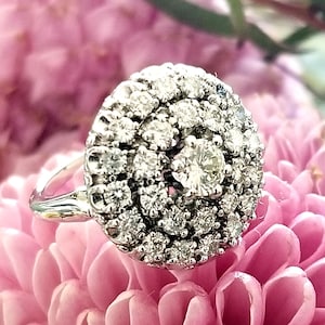 Vintage 18k Diamond Target Ring by Jabel