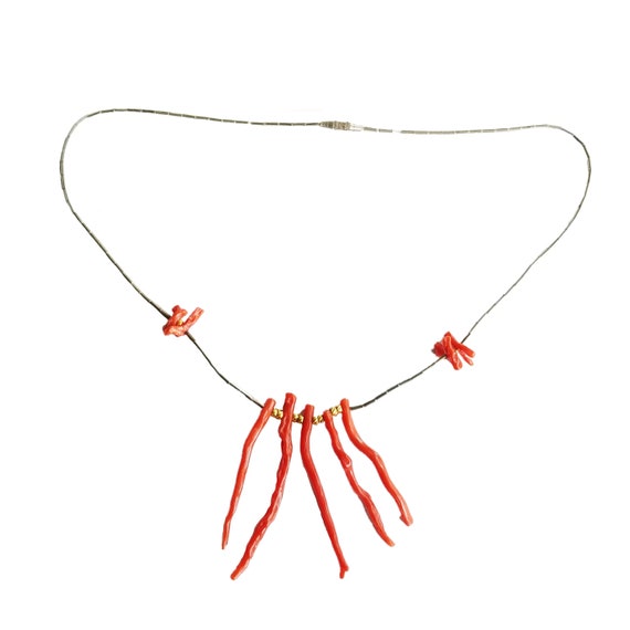 Vintage Natural Branch Coral Necklace - image 2