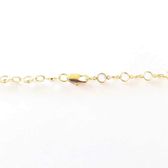 Gold Tone Crystal Stack Necklace - image 9