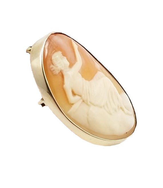 Antique 14k Shell Cameo Pendant/Brooch - image 2