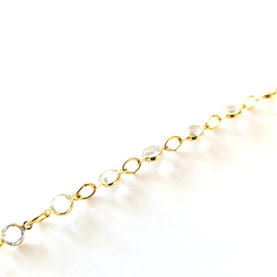 Gold Tone Crystal Stack Necklace - image 8
