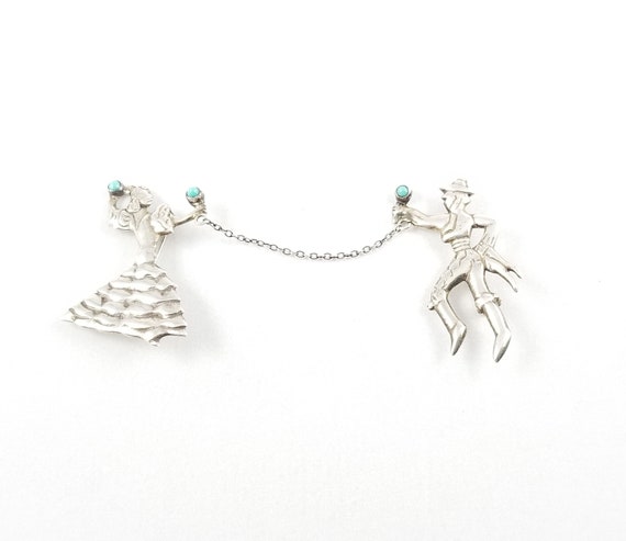 Sterling & Turquoise Dancer's Pin - image 1