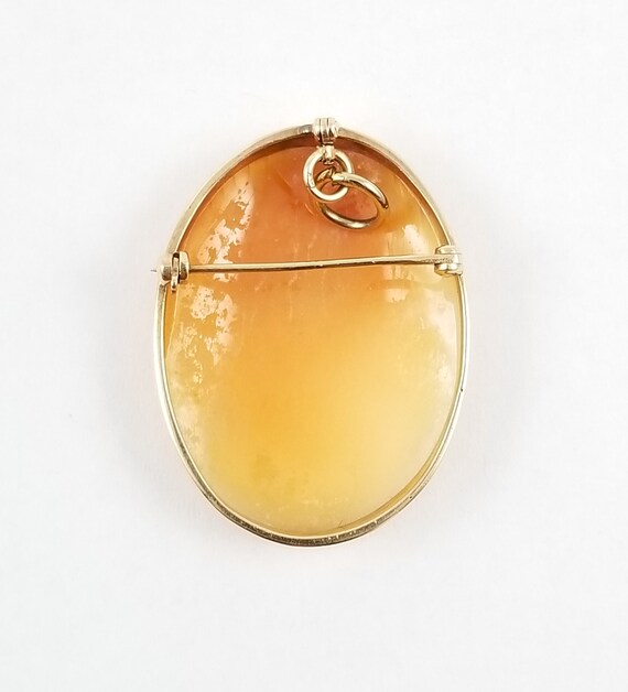 Antique 14k Shell Cameo Pendant/Brooch - image 4