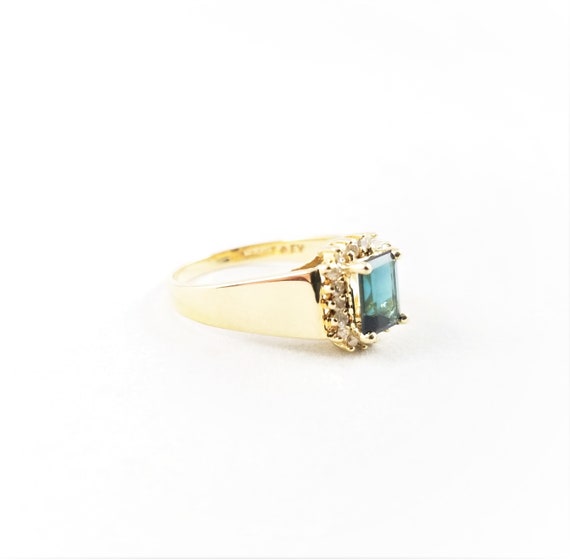 Vintage 14k Tourmaline & Diamond Ring - image 6
