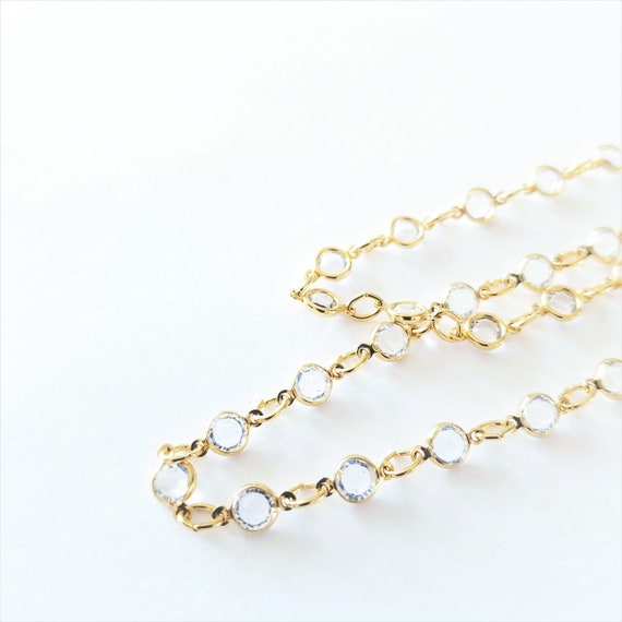 Gold Tone Crystal Stack Necklace - image 7