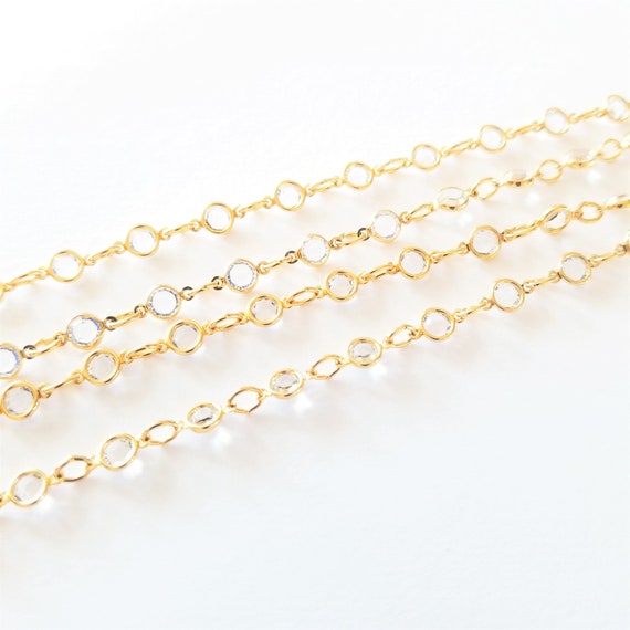 Gold Tone Crystal Stack Necklace - image 6