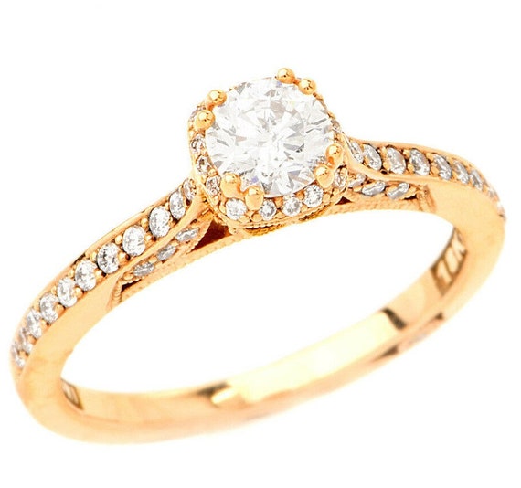 Anillo de compromiso Tacori de 18 quilates Etsy Espana