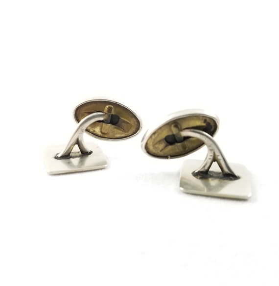 Art Deco Sterling Silver Cuff Links - image 4
