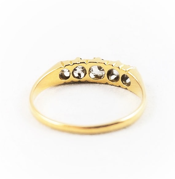 Victorian 18k Five Stone Diamond Band - image 8