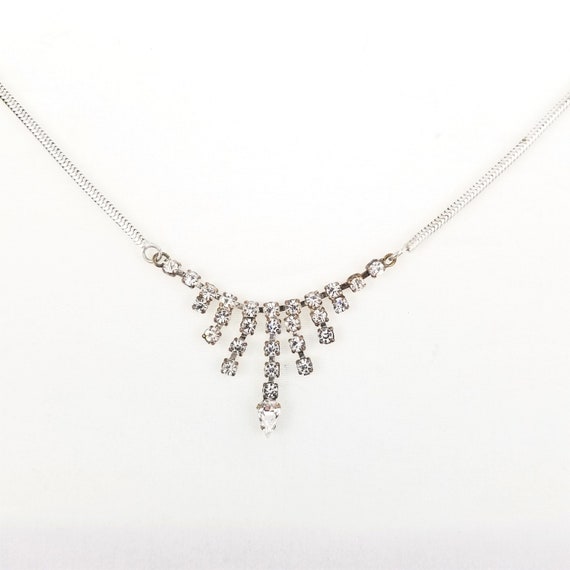 1920 Sterling & Paste Fringe Necklace
