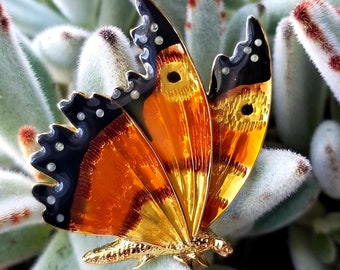 Orange & Black Butterfly Pin