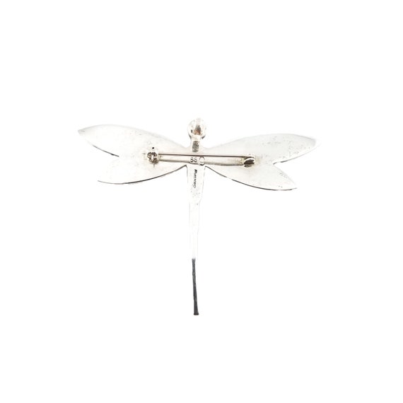 Large Sterling Multi Stone Dragonfly Pendant / Pin - image 4