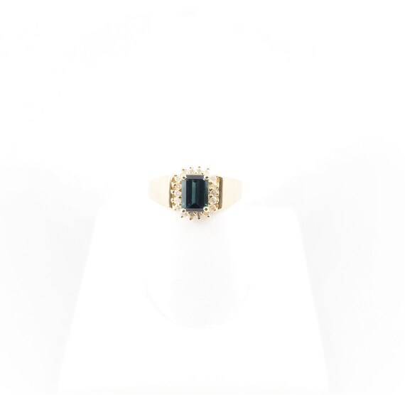 Vintage 14k Tourmaline & Diamond Ring - image 4