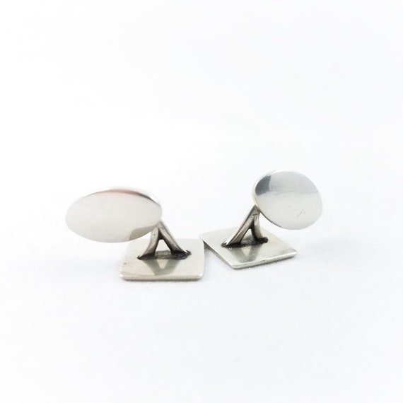 Art Deco Sterling Silver Cuff Links - image 2