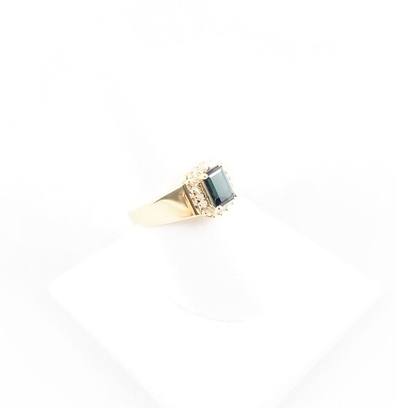 Vintage 14k Tourmaline & Diamond Ring - image 3