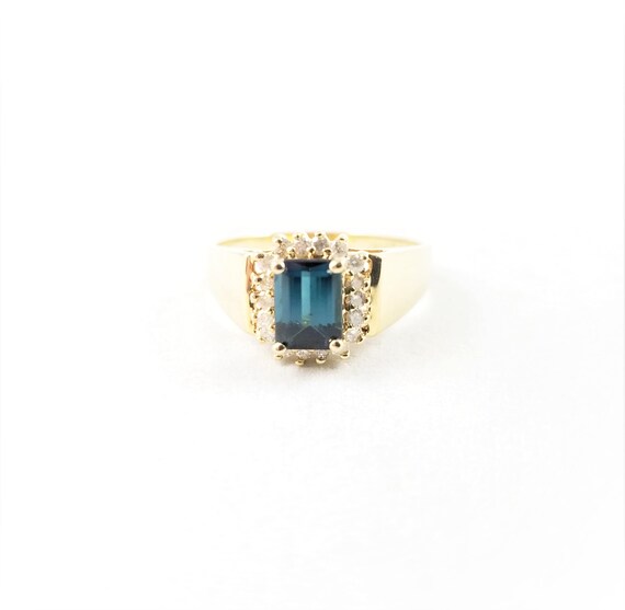 Vintage 14k Tourmaline & Diamond Ring - image 2