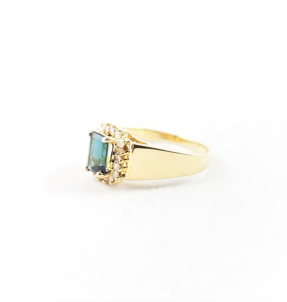 Vintage 14k Tourmaline & Diamond Ring - image 7