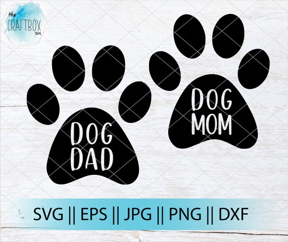 Download Dog Mom and Dad Set Paw print SVG SVG PNG Cricut & | Etsy