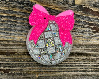 Disco Ball with Bow Car Freshie
