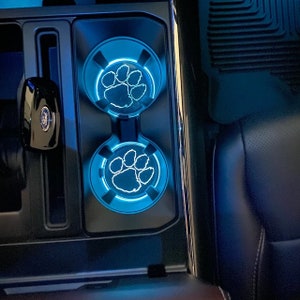 2021 F-150 CUSTOM Acrylic Cup Holder Inserts PAIR Only works on Trucks with Ambient Lighting. image 2