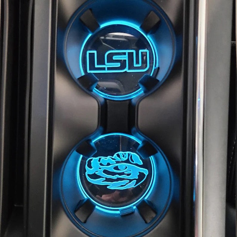 2021 F-150 CUSTOM Acrylic Cup Holder Inserts PAIR Only works on Trucks with Ambient Lighting. Custom Design