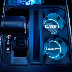 2021 F-150 CUSTOM Acrylic Cup Holder Inserts PAIR Only works on Trucks with Ambient Lighting. Lariat F150