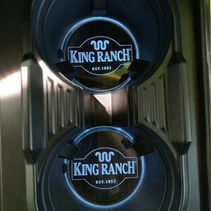 2021 F-150 CUSTOM Acrylic Cup Holder Inserts PAIR Only works on Trucks with Ambient Lighting. image 6
